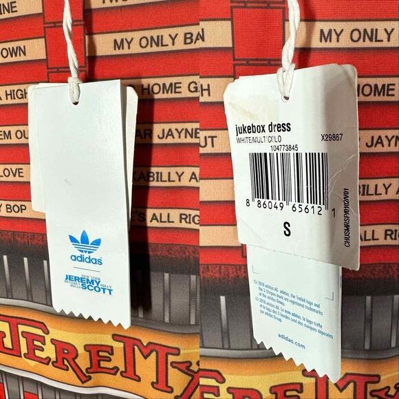 Adidas Originals Jeremy Scott jukebox Dress x29867 Retro Art to Wear Small - Picture 7 of 15